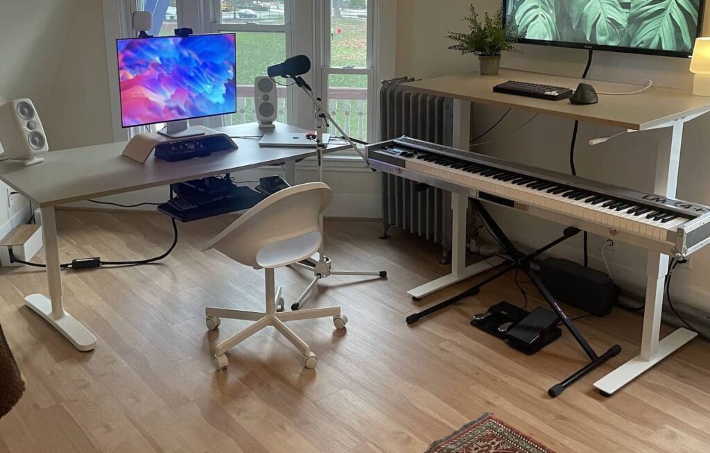 standing desk center of your home office
